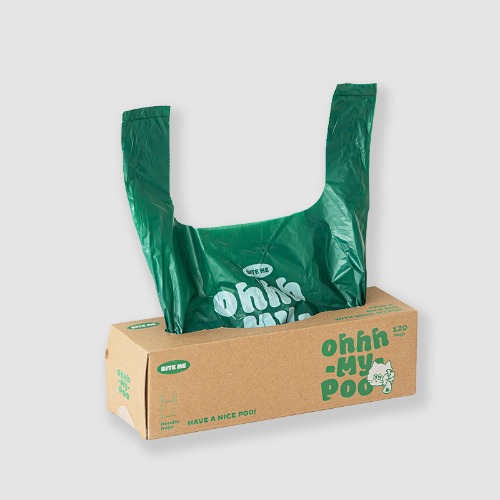 BITEME Oxo-Bio degradable plastics handle poop bag 120pcs